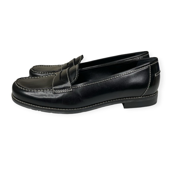 Franco Sarto Women’s Black Leather Loafers - Sz 8 - Picture 4 of 9